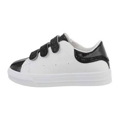 Ital-Design Sneakers Low Klettverschluss Flach weiß-kombi