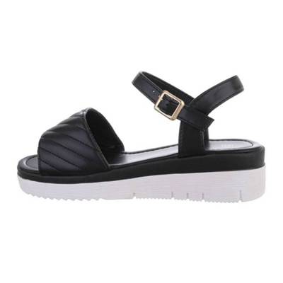 Ital-Design Plateausandaletten Schnalle Keilabsatz/Wedge schwarz