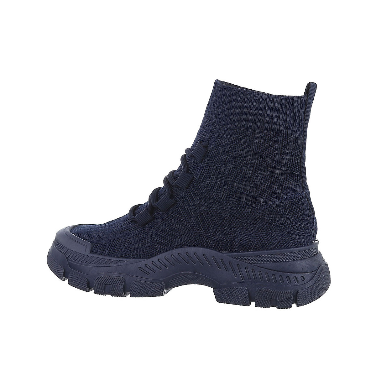 Ital-Design Sneakers High Lochschnürung Flach dunkelblau