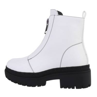 Ital-Design Snowboots Reißverschluss Blockabsatz weiß