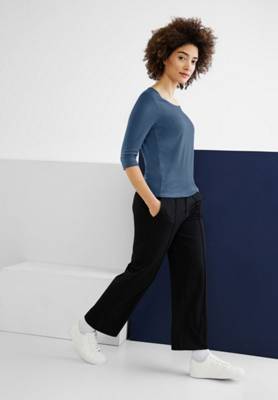 Street One Shirt in Unifarbe dunkelblau