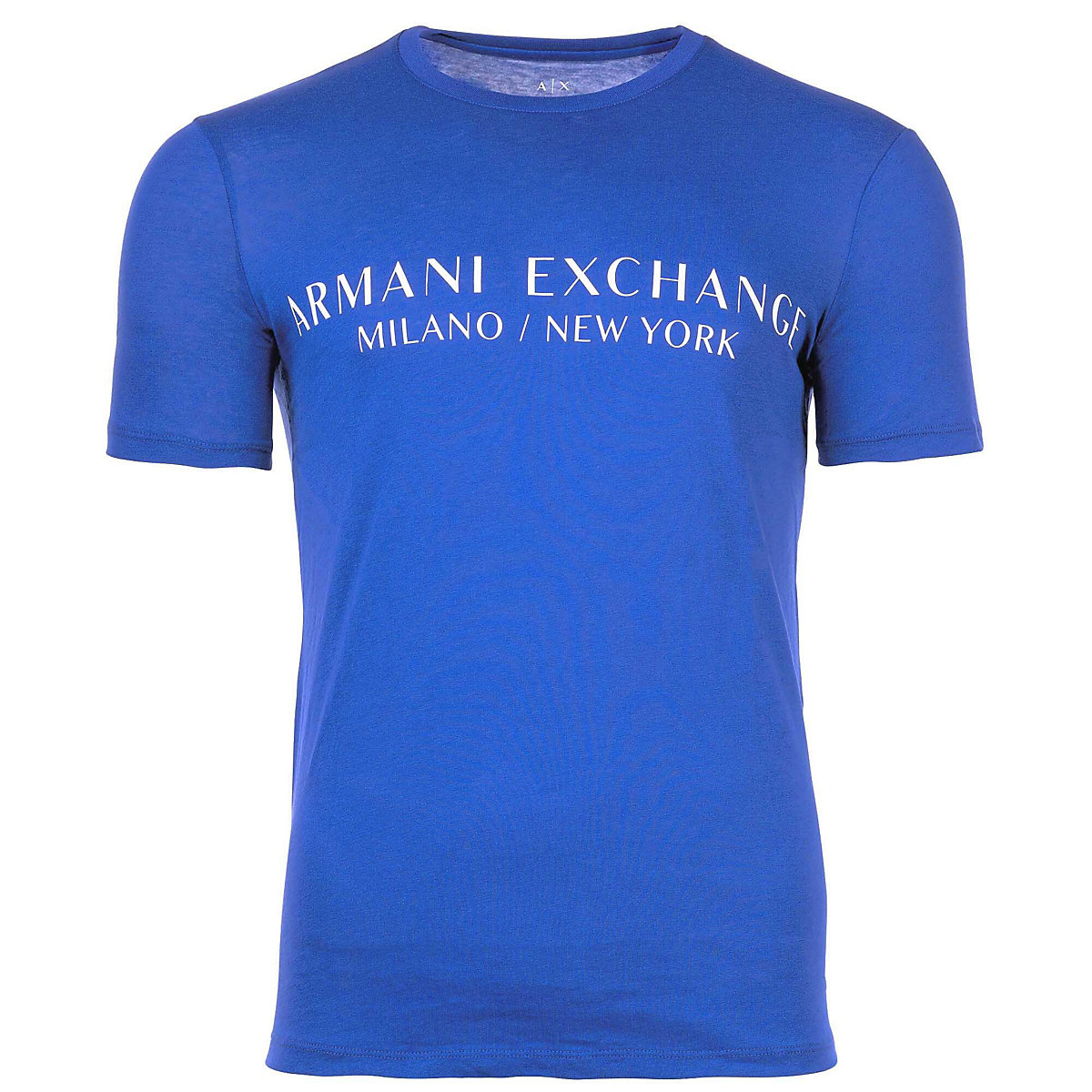 ARMANI EXCHANGE A|X Herren T-Shirt Schriftzug Rundhals Cotton Stretch T-Shirts blau
