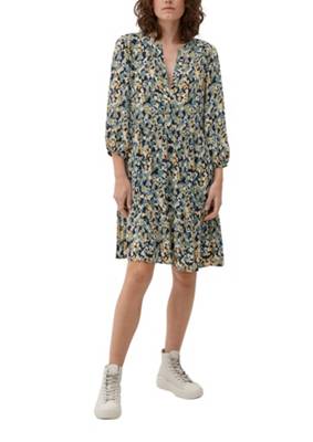 s.Oliver Stufenkleid mit Crêpestruktur Jerseykleider mehrfarbig