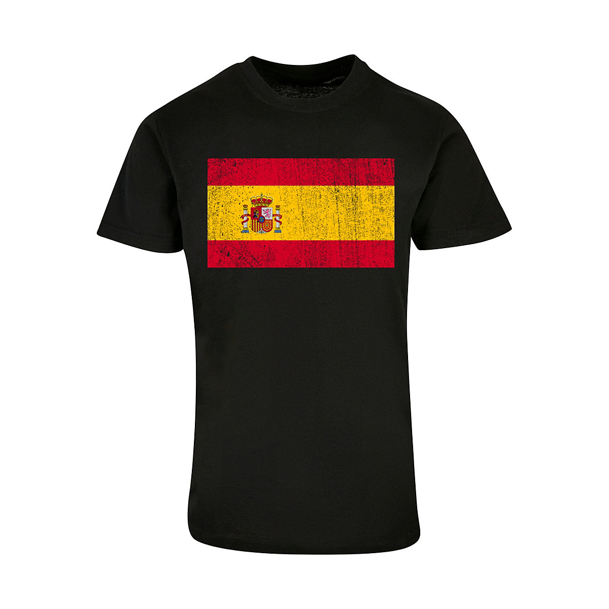 F4NT4STIC Spanien Flagge Spain distressed T-Shirts schwarz
