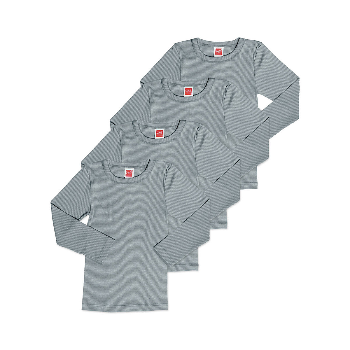 Sweety for Kids 4er Sparpack Kinder Shirt Funktionswäsche Unterhemden für Kinder grau