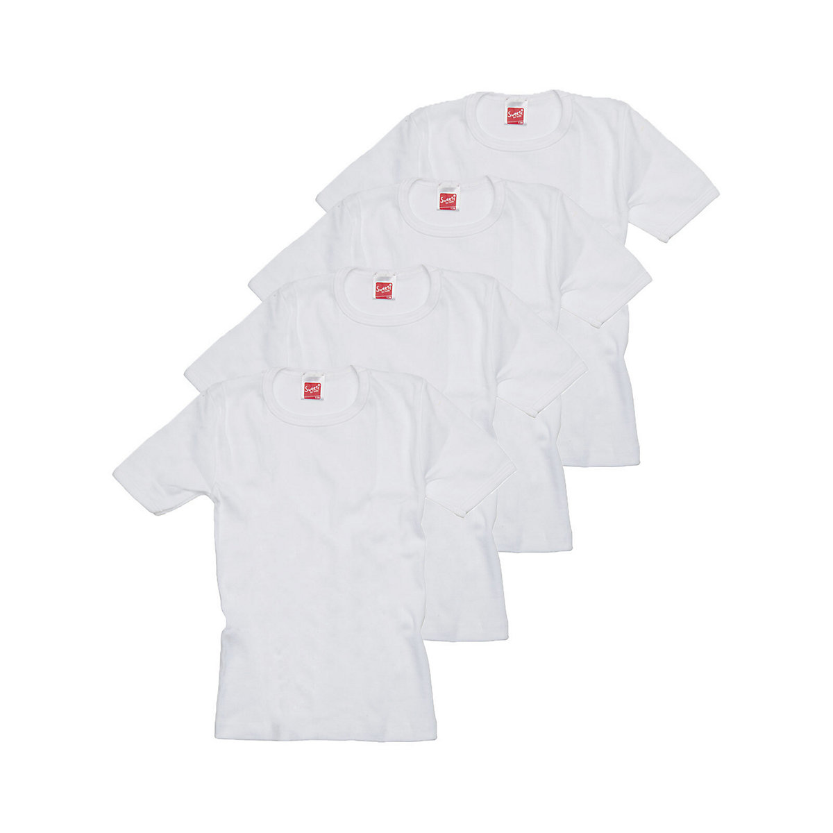 Sweety for Kids 4er Sparpack Kinder Shirt Winterwäsche Unterhemden für Kinder weiß