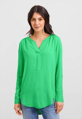 CECIL Long Blouse in Unifarbe hellgrün