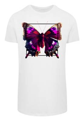 F4NT4STIC Pink Butterfly LONG TEE T-Shirts weiß