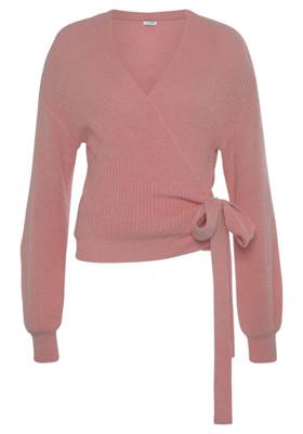 LASCANA Wickelstrickjacke rosa