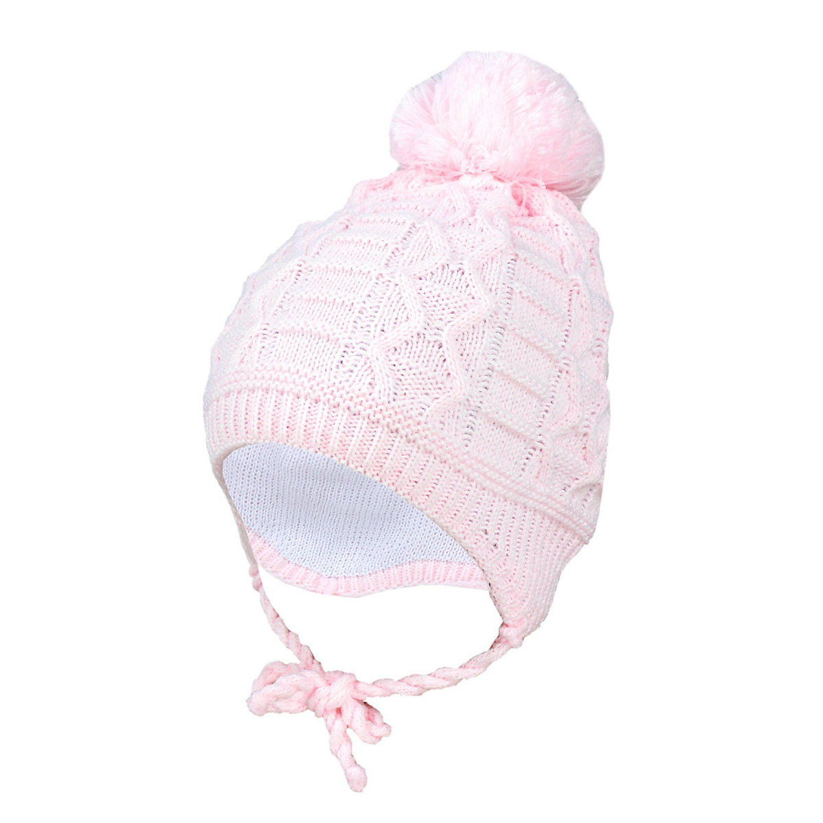 TupTam Baby Winter Mütze zum Binden für Kinder hellrosa