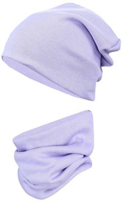 TupTam Unisex Kinder Beanie Mütze Schlauchschal Set für Kinder violett