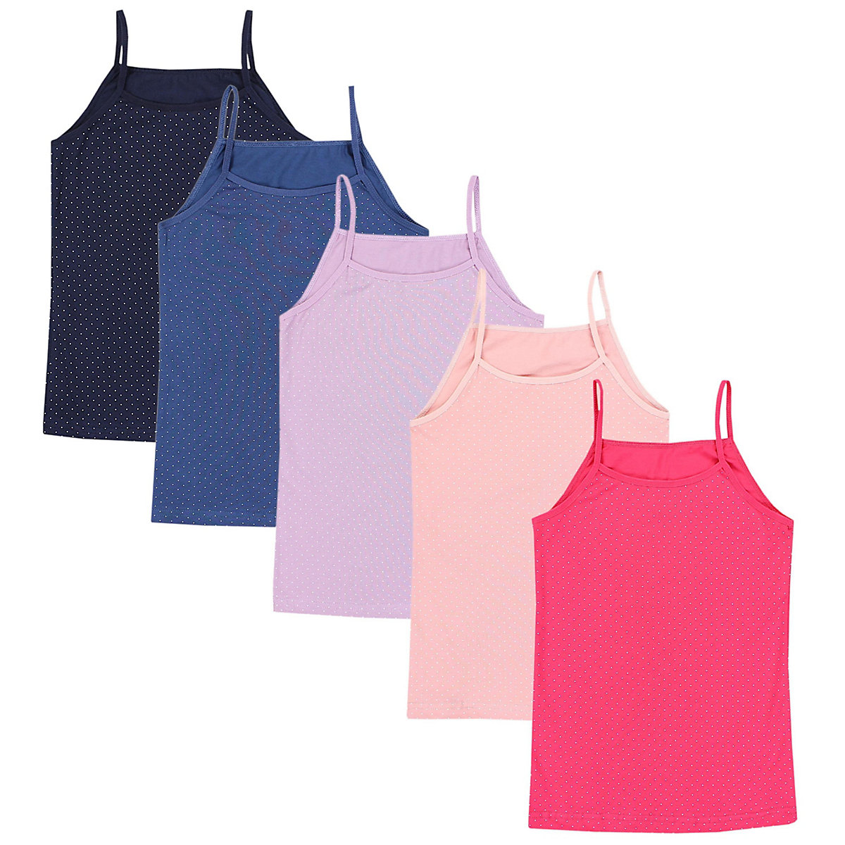 TupTam Mädchen Unterhemd Spaghettiträger Top 5er Pack für Mädchen rosa/lila