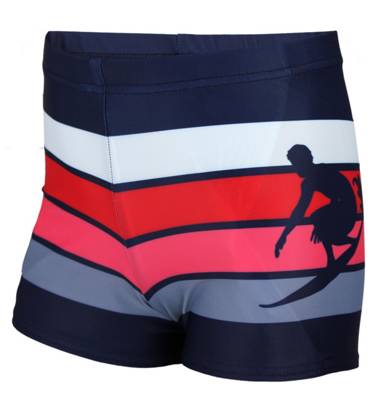 Aquarti Jungen Badehose Gestreift mit Motiven für Jungen rosa/weiß