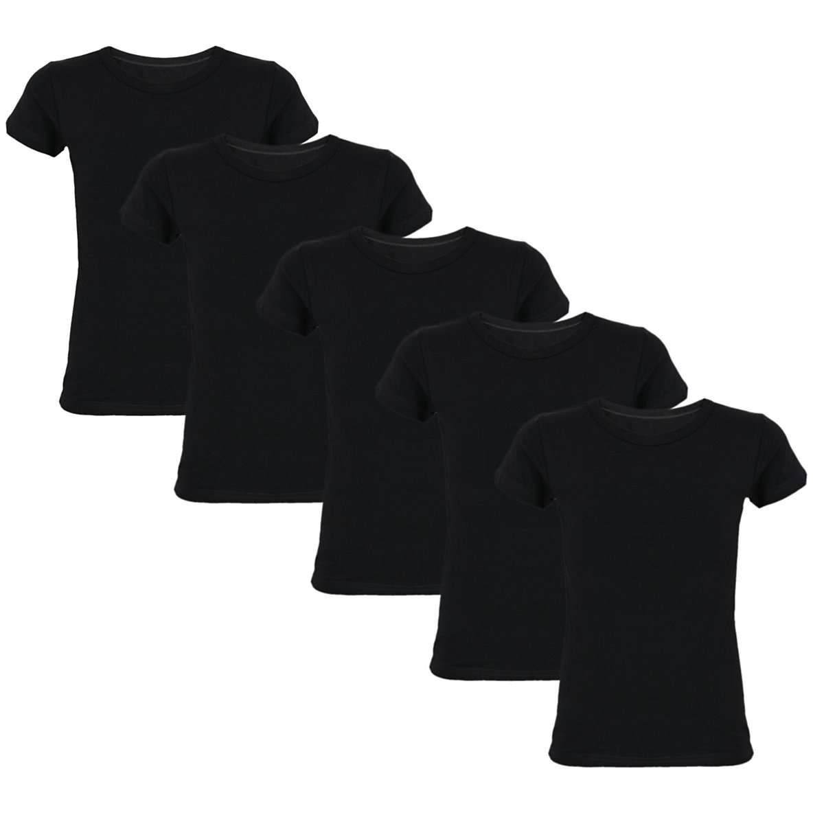 TupTam Kinder Jungen Unterhemd Kurzarm 5er Pack für Jungen schwarz