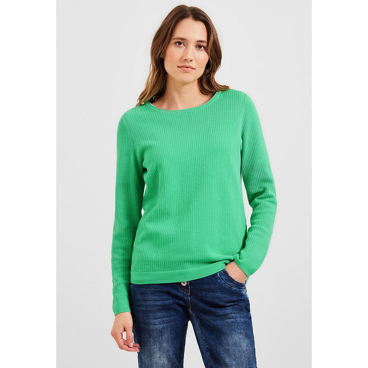 CECIL Basic Pullover mit Struktur grün