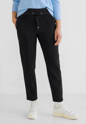 Street One Casual Fit Twill Hose schwarz