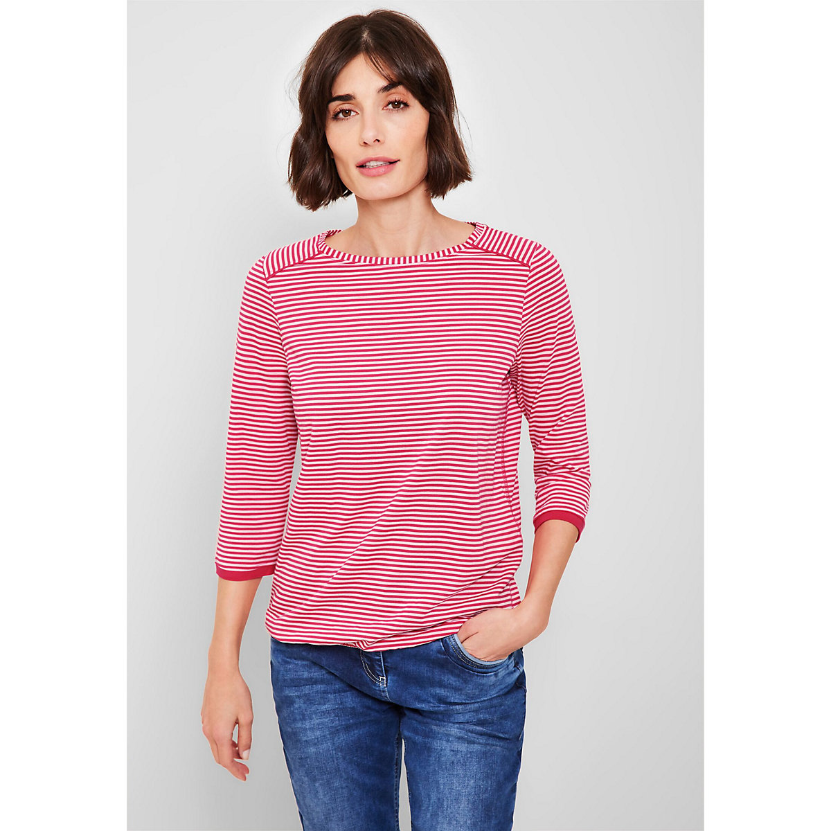 CECIL Basic Streifenshirt pink