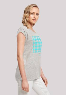 F4NT4STIC Hahnentritt Karo blau T-Shirts grau