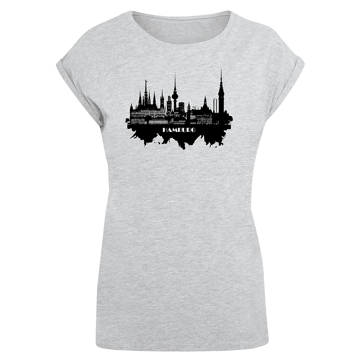 F4NT4STIC Cities Collection Hamburg skyline T-Shirts grau