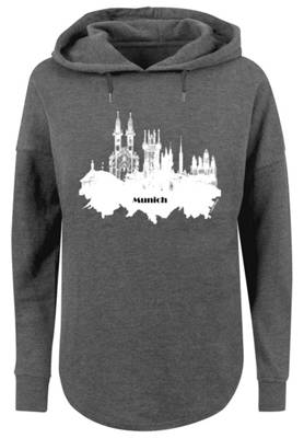 F4NT4STIC Cities Collection Munich skyline Kapuzenpullover grau