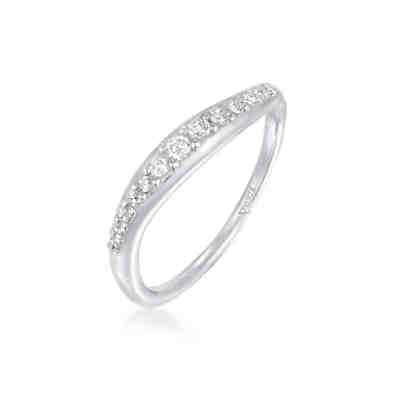Elli Ring Zirkonia Schwungvolles Design 925 Sterling Silber Ringe