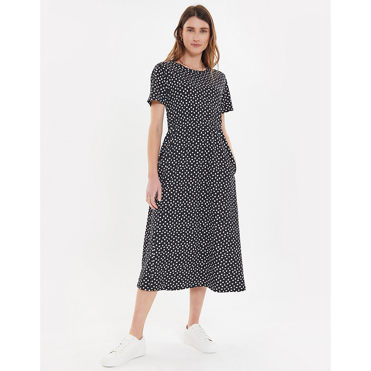 THREADBARE Threadbare Kleid THB Danni Smock Midi Dress W/Pockets Sommerkleider AdultW schwarz