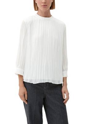 s.Oliver BLACK LABEL Chiffonbluse mit 3/4-Ärmeln 3/4-Arm-Blusen creme