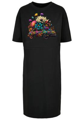 F4NT4STIC Blumen Auto Oversize Kleid Kleider schwarz