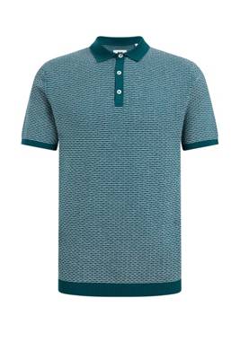 WE Fashion Herren-Poloshirt mit Strukturmuster Poloshirts grün