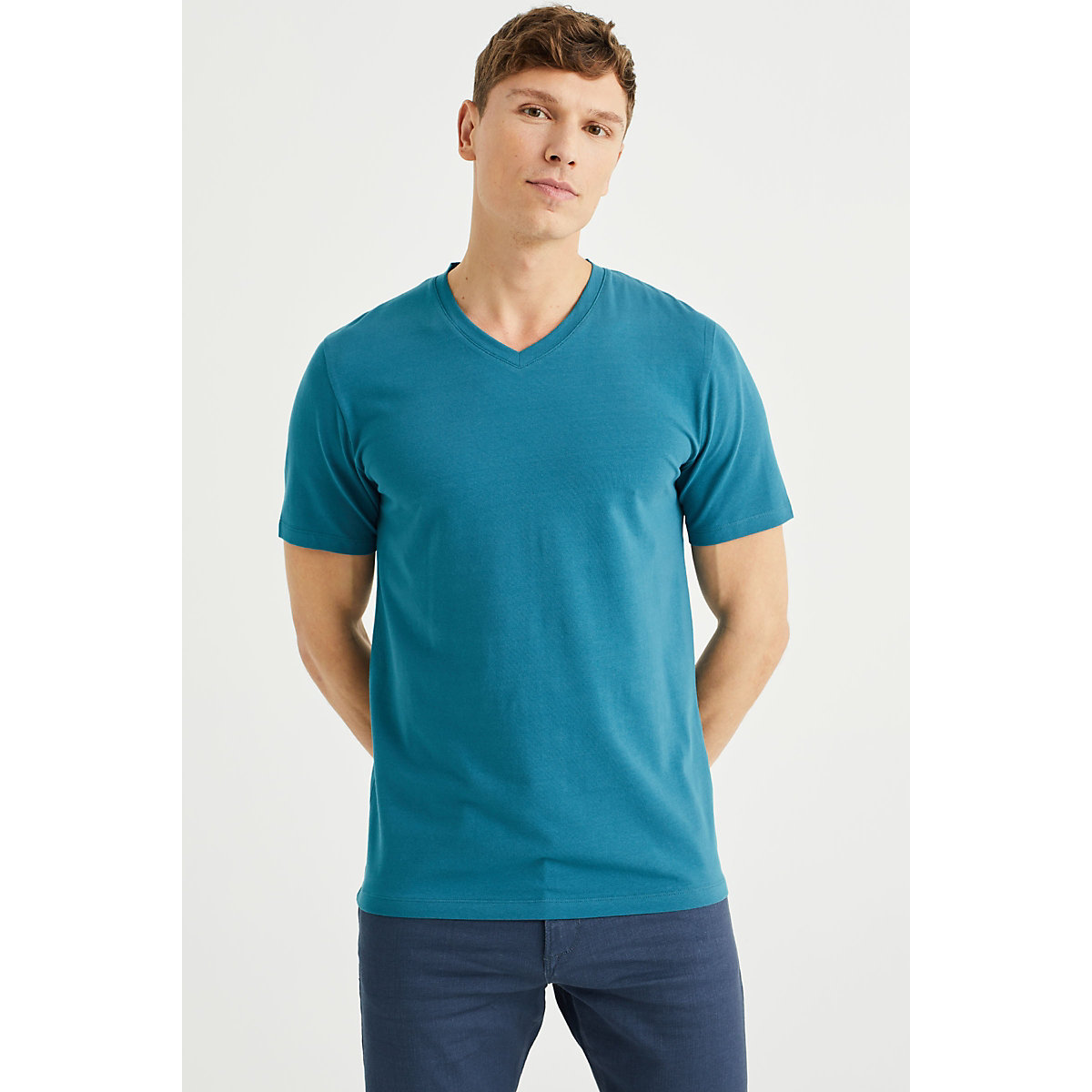 WE Fashion Herren-T-Shirt T-Shirts blau
