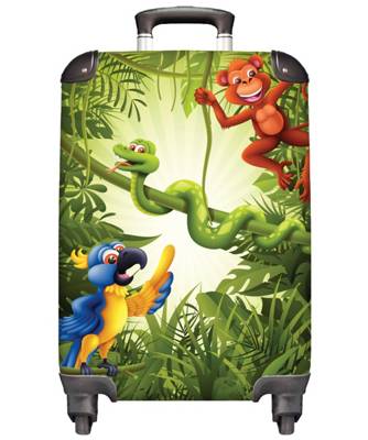 NoBoringSuitcases Kinderkoffer Trolley handgepäck Dschungel Tiere Grün Kinder mehrfarbig Modell 1