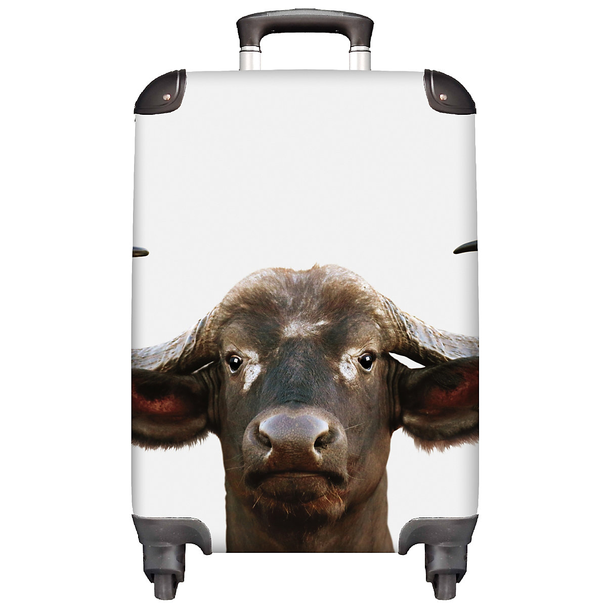 NoBoringSuitcases Kinderkoffer Trolley Reisekoffer Büffel Kuh Nahaufnahme Hörner mehrfarbig Modell 1 NoBoringSuitcases Kinderkoffer Trolley Reisekoffer Büffel Kuh Nahaufnahme Hörner mehrfarbig Modell 1