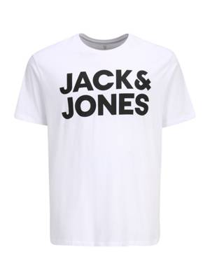 JACK & JONES Plus Shirt schwarz/weiß