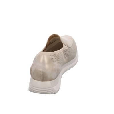 remonte Damen Slipper Schuhe Slipper Freizeit Elegant Slip-Ons Leder-/Textilkombination uni Klassische Slipper beige YB10084