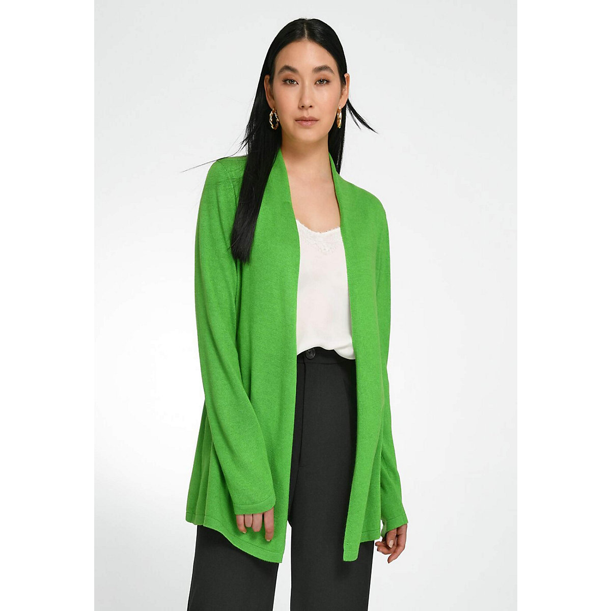 Peter Hahn Strickcardigan Silk Pullover grün