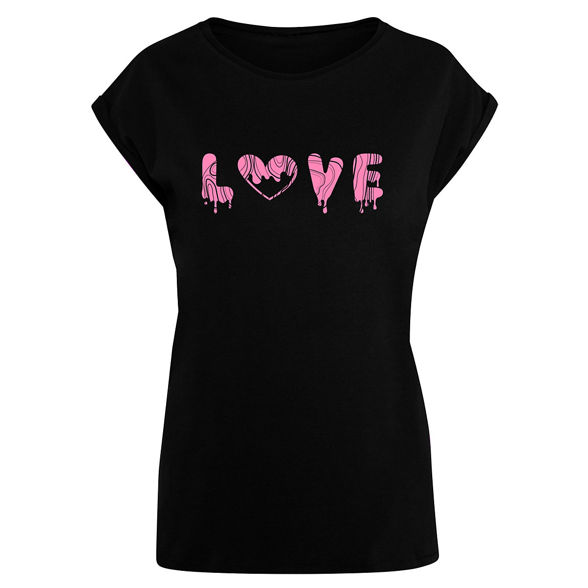 F4NT4STIC Valentinstag Love Pink T-Shirts schwarz
