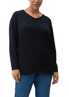 TRIANGLE Longsleeve aus Viskosemix T-Shirts blau
