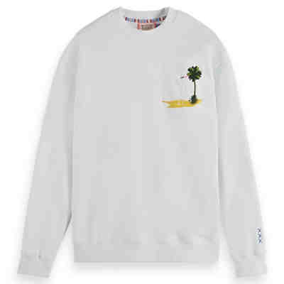 SCOTCH&SODA Herren Sweatshirt Backprint - Garment Dye Artwork Sweatshirt, Print, langarm Sweatshirts