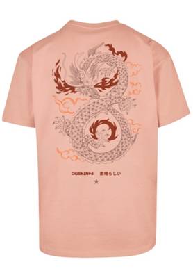 F4NT4STIC beige T-Shirts Drache Feuer Japan