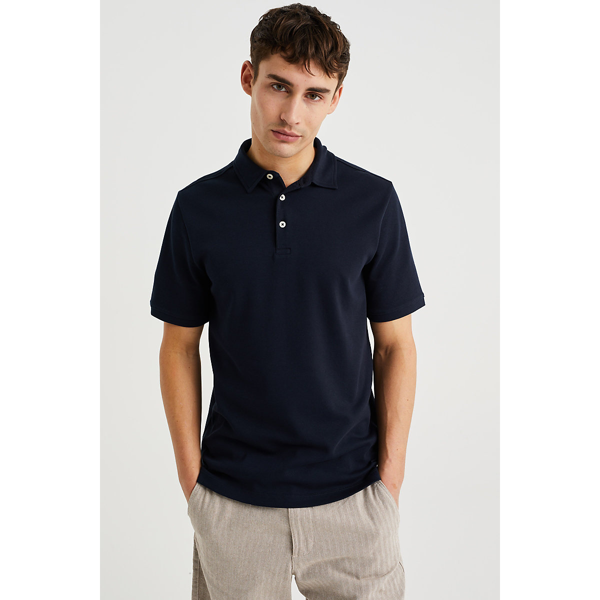WE Fashion Herren-Poloshirt Poloshirts blau NA8255