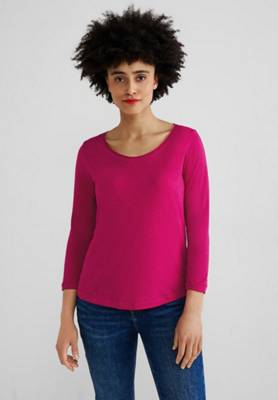 Street One Basic Shirt mit 3/4 Ärmel pink