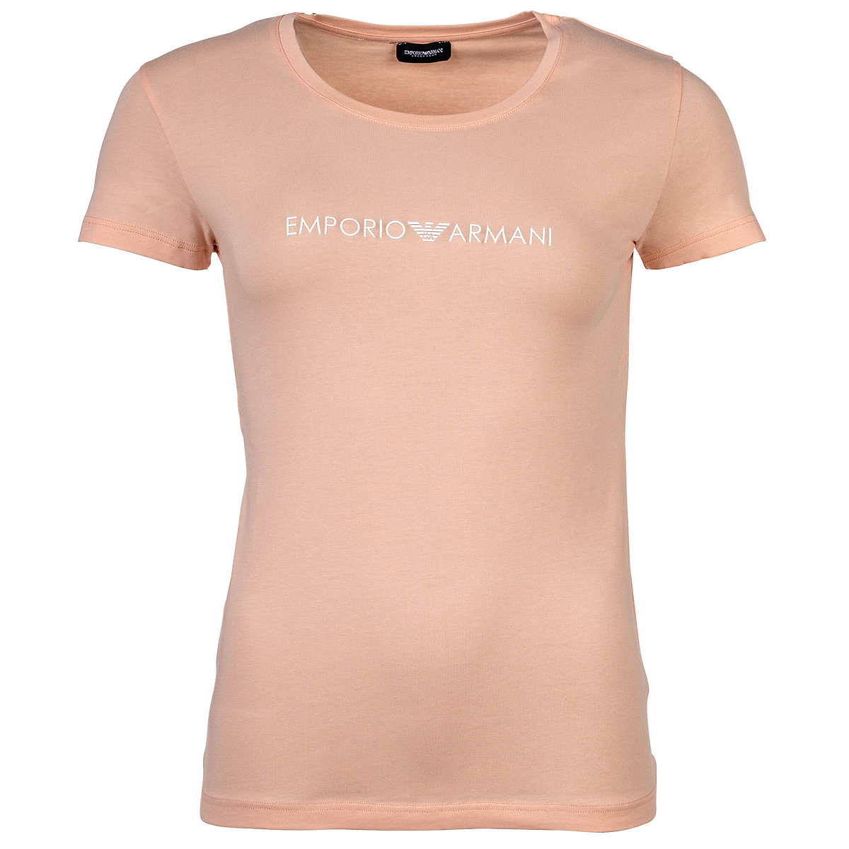 Emporio Armani Damen T-Shirt Rundhals Kurzarm Loungewear Stretch Cotton T-Shirts apricot