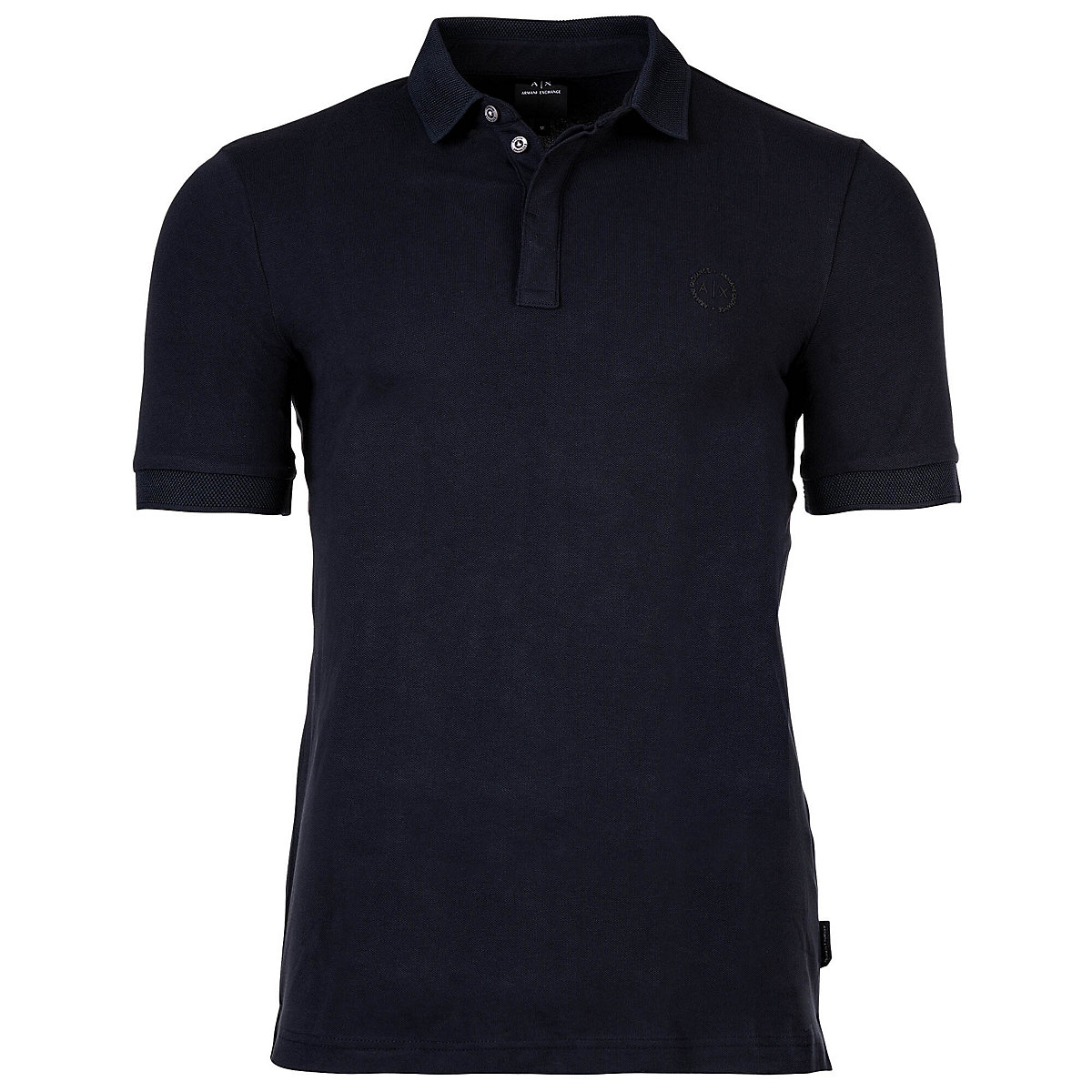 ARMANI EXCHANGE A|X Herren Poloshirt Slim fit einfarbig Cotton Stretch Poloshirts blau