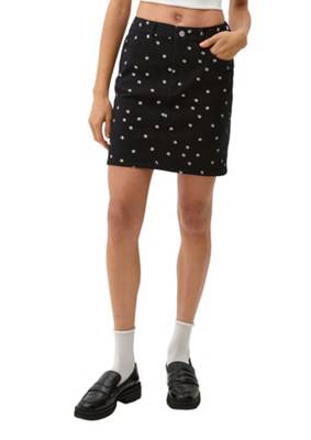 QS by s.Oliver Rock mit Allover-Print Sweatröcke schwarz