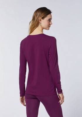 JETTE SPORT Longsleeve mit Jette Sport Label-Druck Langarmshirts lila