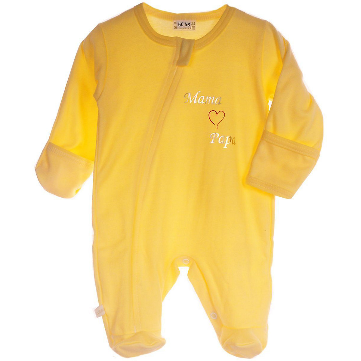 La Bortini Baby Strampler Overall mit Reißverschluss und Kratzschutz Strampler für Mädchen gelb