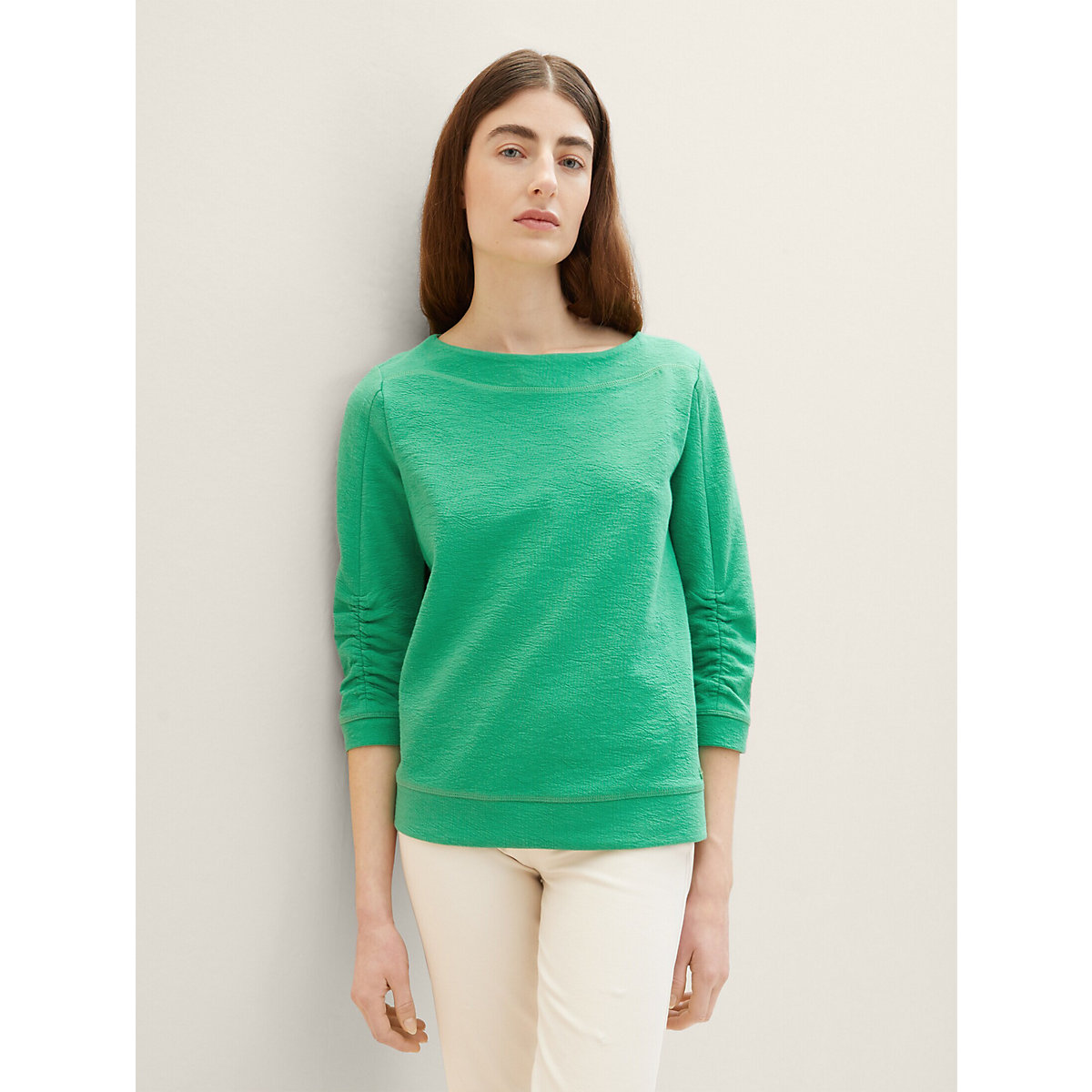 TOM TAILOR Strick & Sweatshirts Sweatshirt mit Struktur Sweatshirts grün