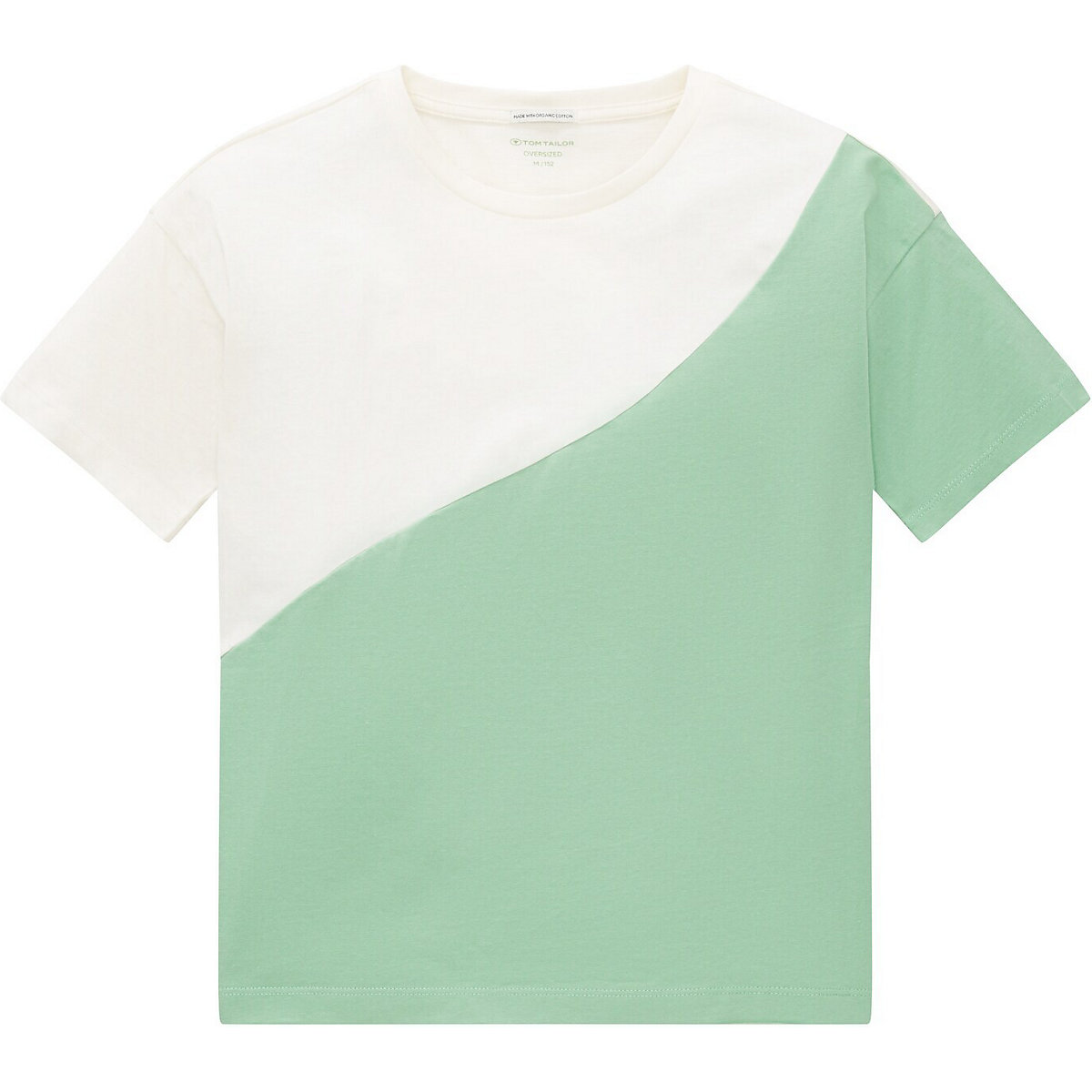 TOM TAILOR T-Shirt T-Shirt mit Colour Blocking  T-Shirts grün