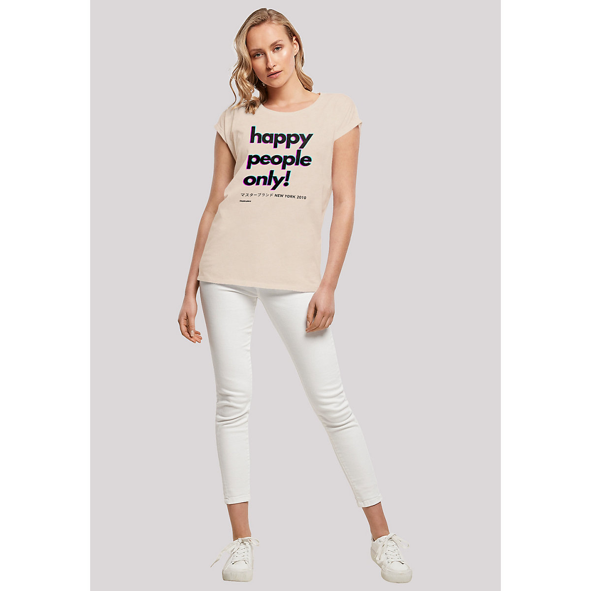 F4NT4STIC Happy people only New York T-Shirts sand
