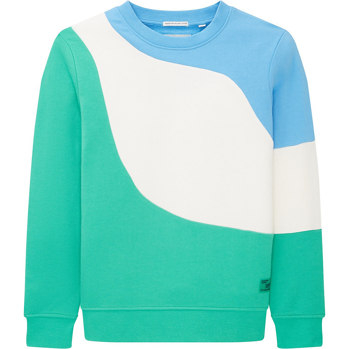 TOM TAILOR Strick & Sweatshirts Sweatshirt mit Colour Blocking Kapuzenpullover hellgrün TOM TAILOR Strick & Sweatshirts Sweatshirt mit Colour Blocking Kapuzenpullover hellgrün